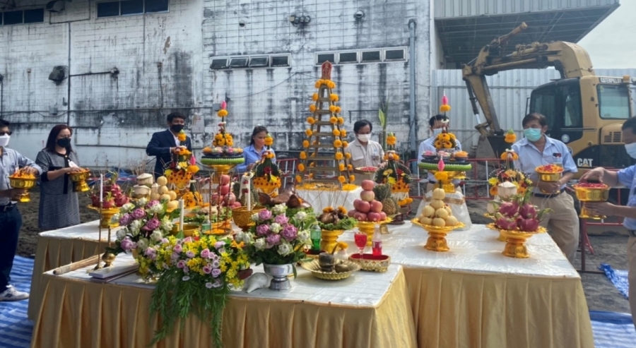 บวงสรวงพิธียกเสาเอก